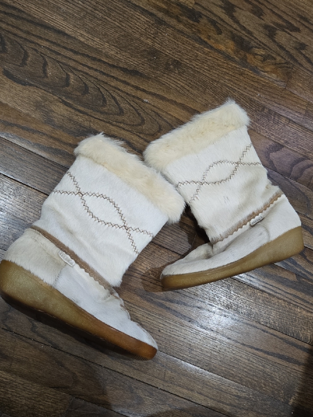 Vintage Tecnica Fur Off-white Snow Boots Size 42